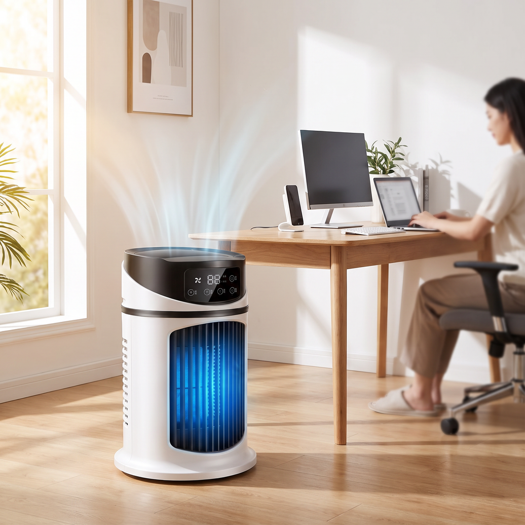 3-in-1 Aircon with Dust Filter in use in a home office