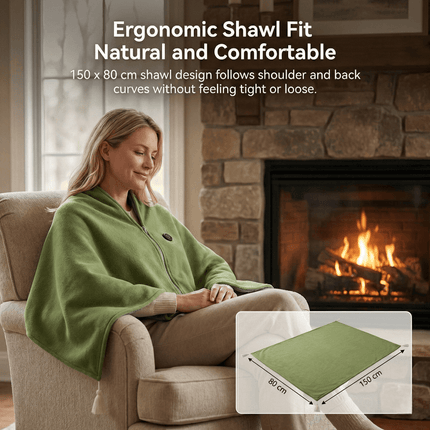 Heated Shawl Blanket - 8-Zone USB Heating, Portable, Office & Camping
