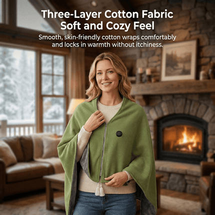 Heated Shawl Blanket - 8-Zone USB Heating, Portable, Office & Camping