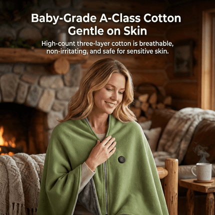 Heated Shawl Blanket - 8-Zone USB Heating, Portable, Office & Camping