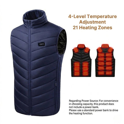 Heated Vest - Unisex, 3-Mode USB Powered Carbon Fiber, Windproof & Lightweight