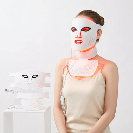 3-Color LED Light Face & Neck Mask - 4-in-1 Silicone Photon Therapy