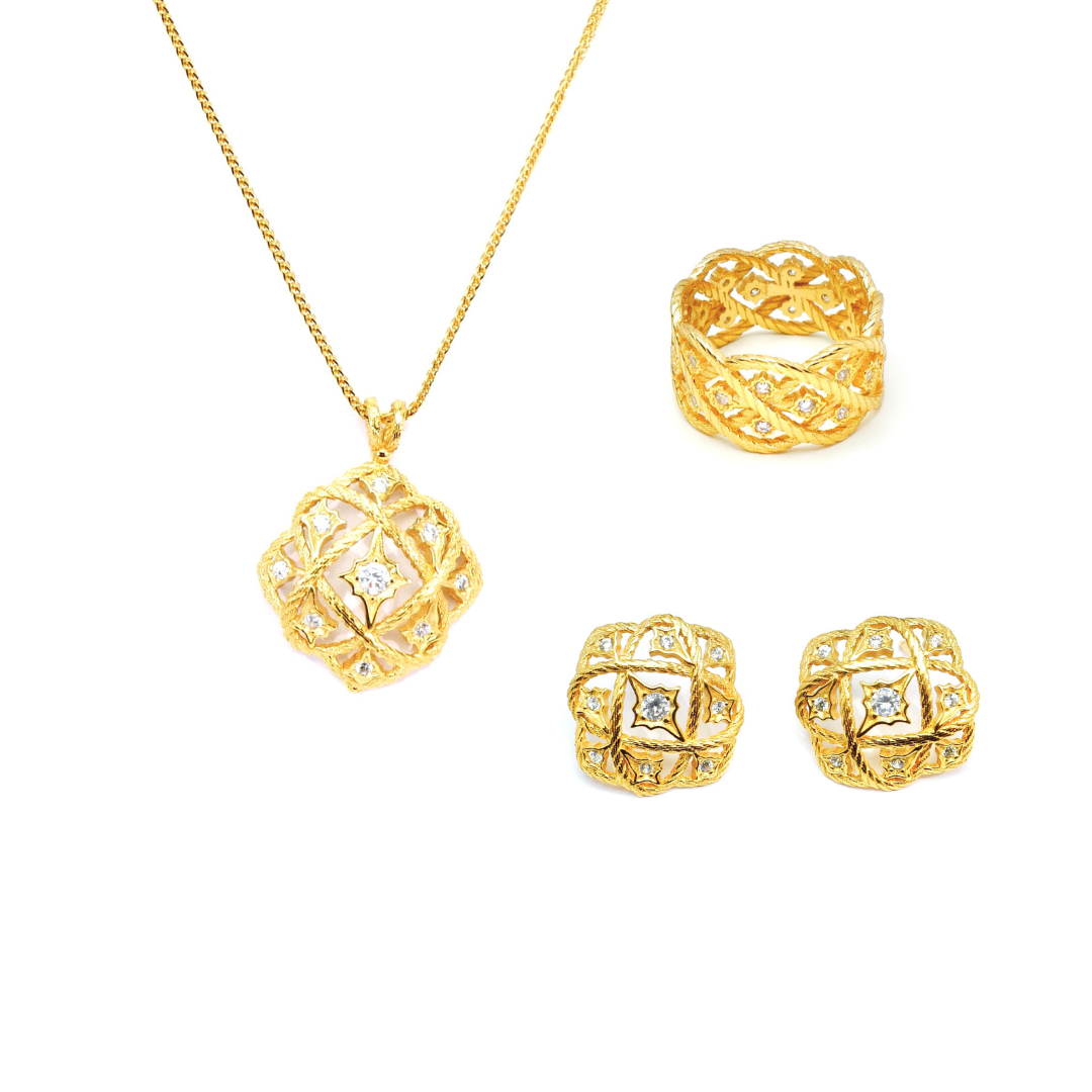 Celestial Stud Earrings, Necklace & Ring
