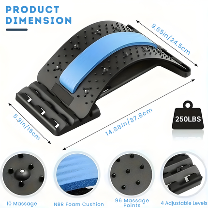 Yoga Back Stretcher - Adjustable Arch, Spinal Decompression Stretcher
