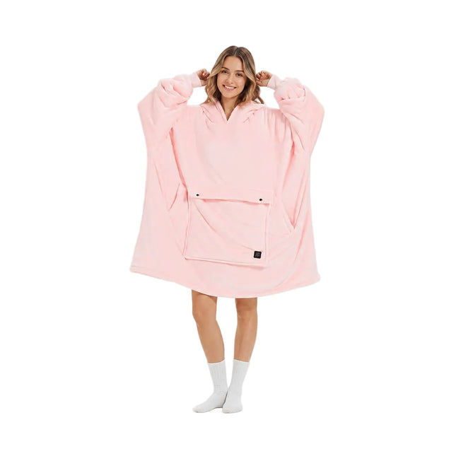 Heated Unisex Blanket Hoodie - USB-Powered, 3-Zone Flannel Warmth