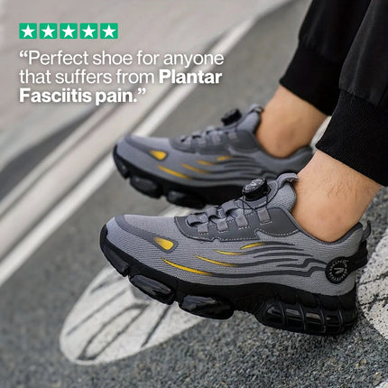 Men's Orthopedic Protective Steel Toe Sneakers with Self-Tying Laces