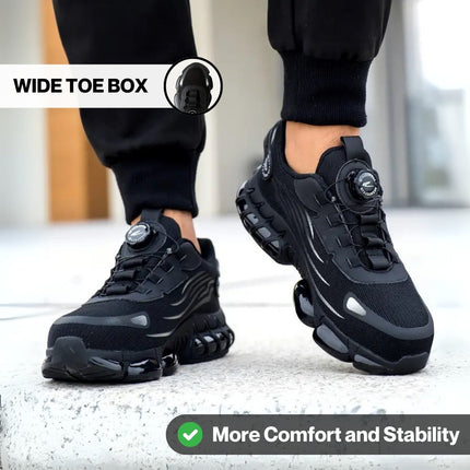 Men's Orthopedic Protective Steel Toe Sneakers with Self-Tying Laces