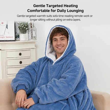 Heated Unisex Blanket Hoodie - USB-Powered, 3-Zone Flannel Warmth
