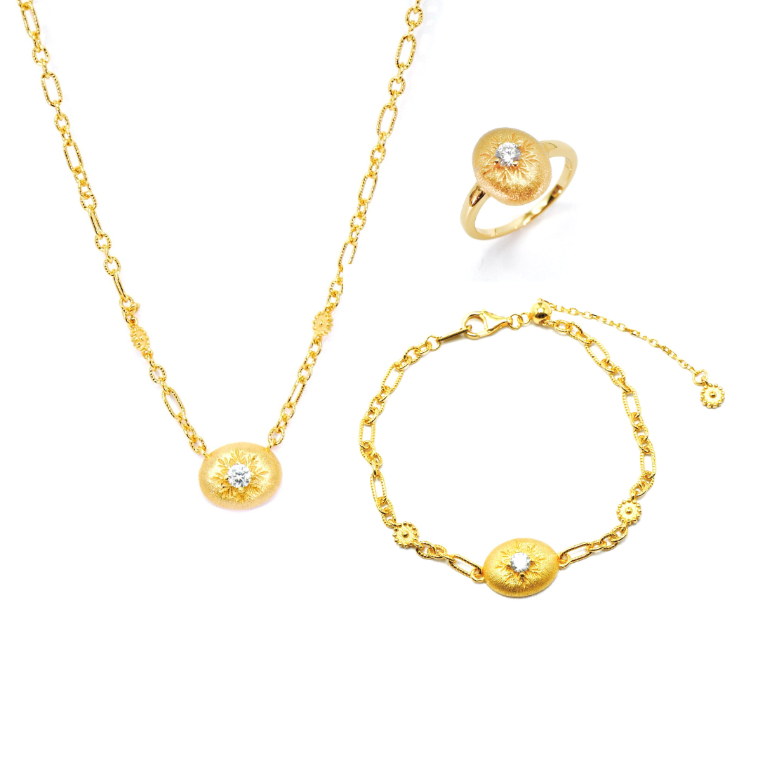 Nova Oval Earrings, Necklace & Ring