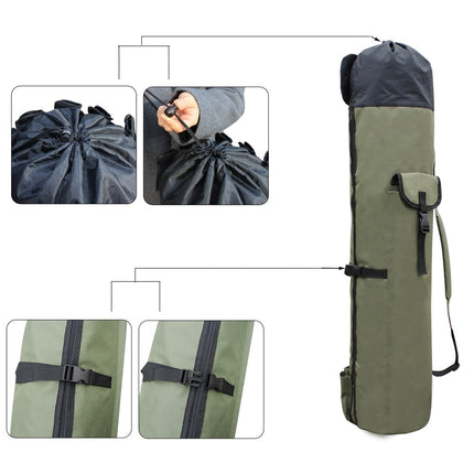 Fishing Rod Bag - Oxford Rod and Tackle Carry Case with Padded Strap