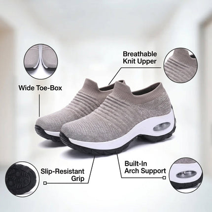 Women's Ergonomic Knitted Sock Sneakers - Arch Support Cushioned Comfort