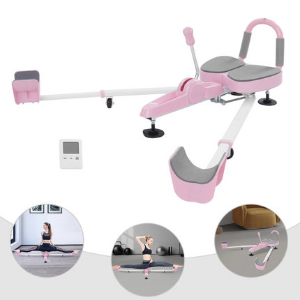 Split Training Leg Stretcher - Ergonomic Seat, Adjustable Handle, Steel Frame