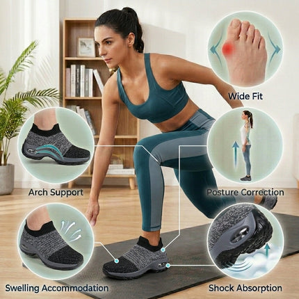 Women's Ergonomic Knitted Sock Sneakers - Arch Support Cushioned Comfort