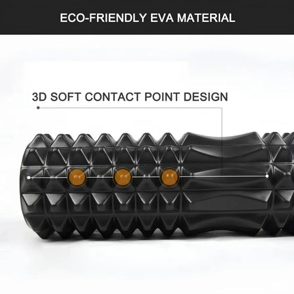 Deep Tissue Foam Roller - Compact, Textured Grid Myofascial Release Tool
