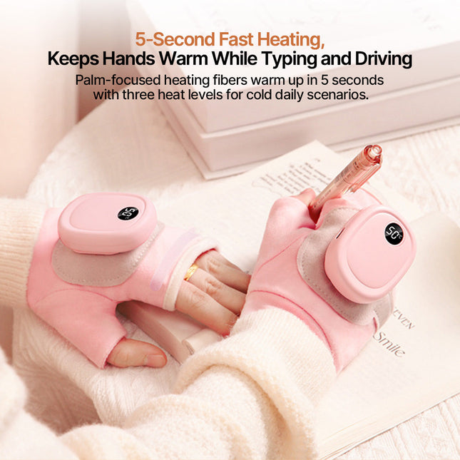 Adjustable USB Powered Palm Heated Gloves - Cycling & Home Office, Quick Heat