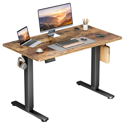 Electric Adjustable Standing Desk - Push-Button Height Adjust, Steel Frame