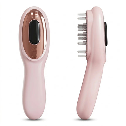 Electric Massage Comb with Oil Dispenser - Dual-Light Sonic Scalp Massager