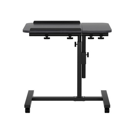 Rolling Laptop Table - Height-Adjustable, Locking Wheels, Sleek Design