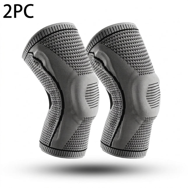 Padded Knee Brace - 1-Pair Silicone Patella Tracking Support Set