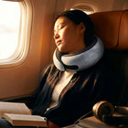 Memory Foam Travel Neck Pillow - Contoured Support, Breathable Fabric