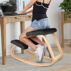 Ergonomic Kneeling Chair - Cushioned Knee Pads, Rocking Base, Wood Frame