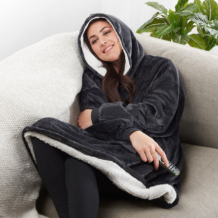 Oversized Wearable Blanket Hoodie - Hooded, Pocket, Loungewear for All