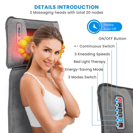 Heated Full Body Acupressure Massage Mat - 9-Mode Vibration Therapy Set