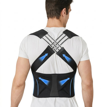 Lite Full-Back Posture Corrector - Adjustable Breathable Mesh Brace
