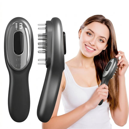 Electric Massage Comb with Oil Dispenser - Dual-Light Sonic Scalp Massager
