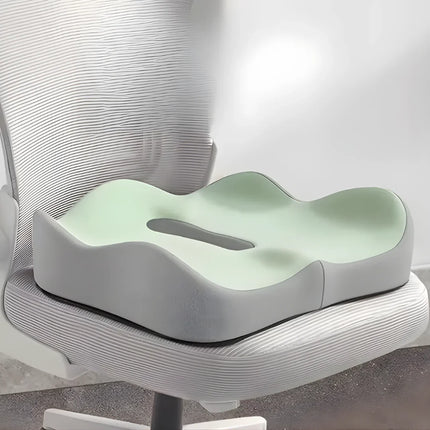 Ergonomic 3 Zone Seat Cushion - Coccyx Relief, Breathable Memory Foam