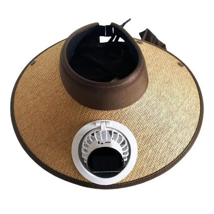 Solar Powered Wide Brim Sun Hat - Hands-Free Cooling for Outdoor Days