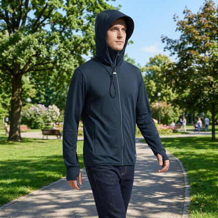 ManiBreeze Detachable UPF 50+ UV Sun Protection Hoodie Jacket for Man