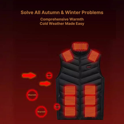 Heated Vest - Unisex, 3-Mode USB Powered Carbon Fiber, Windproof & Lightweight