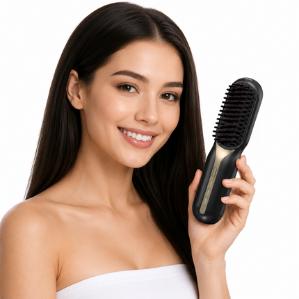 Cordless Negative Ion Styling Comb - Rapid Ceramic Heat & Anti-Pull Teeth