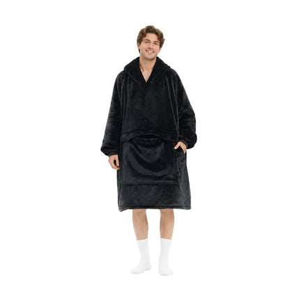 Heated Unisex Blanket Hoodie - USB-Powered, 3-Zone Flannel Warmth