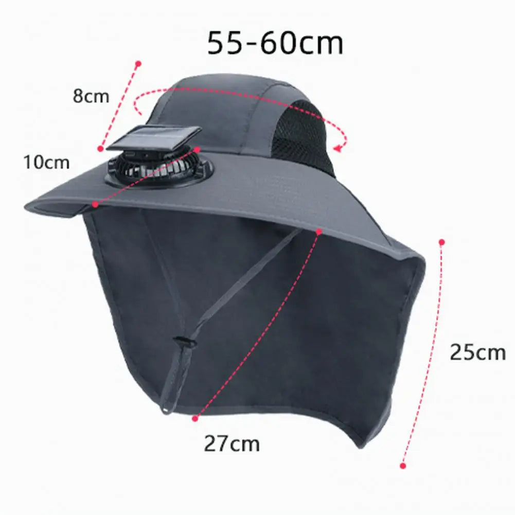 ManiChilly Wide Brim Solar Fan Sun Hat