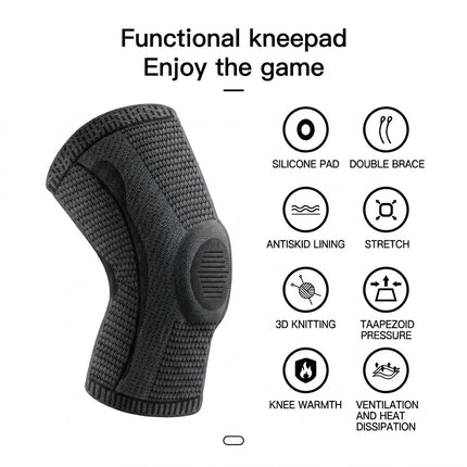 Padded Knee Brace - 1-Pair Silicone Patella Tracking Support Set