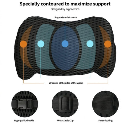 Ergonomic Memory Foam Lumbar Pillow - Contoured Spinal Support