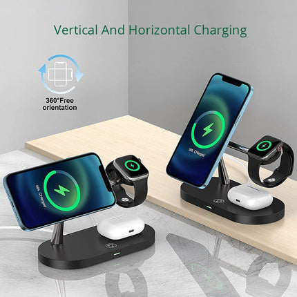 3-in-1 Wireless Charger Station - MagSafe Compatible Multi-Device Hub