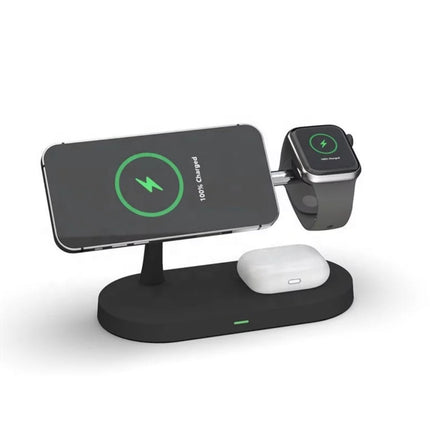 3-in-1 Wireless Charger Station - MagSafe Compatible Multi-Device Hub