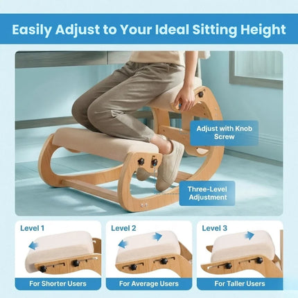Ergonomic Kneeling Chair Stool - Back Relief & Posture Support