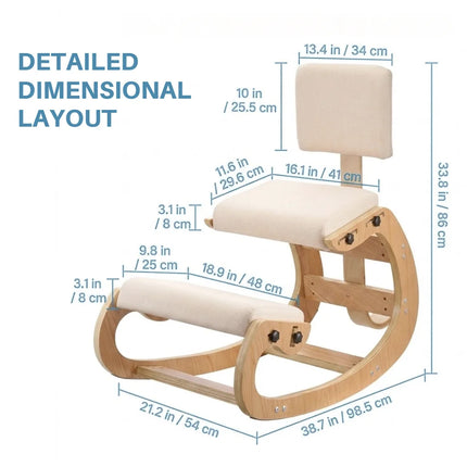 Ergonomic Kneeling Chair Stool - Back Relief & Posture Support