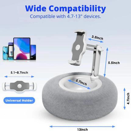 Pillow Tablet Stand - Plush Device Holder with 360 Rotating Arm, Tray