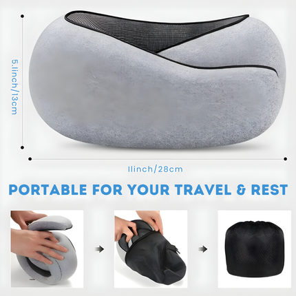 Memory Foam Travel Neck Pillow - Contoured Support, Breathable Fabric