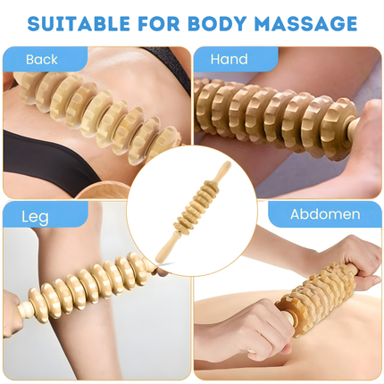 Wooden Fascia Massage Roller - Myofascial Release, Muscle Recovery Tool