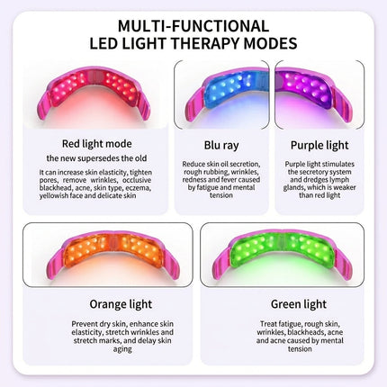 5-Color LED V-Line Facial Massager - 12-Gear Micro-Vibration Contouring