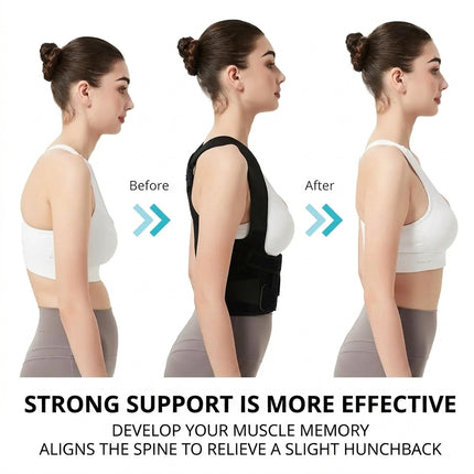 Full-Back Posture Corrector - Adjustable 4-Bar Lumbar & Shoulder Support