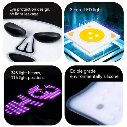 3-Color LED Light Face & Neck Mask - 4-in-1 Silicone Photon Therapy