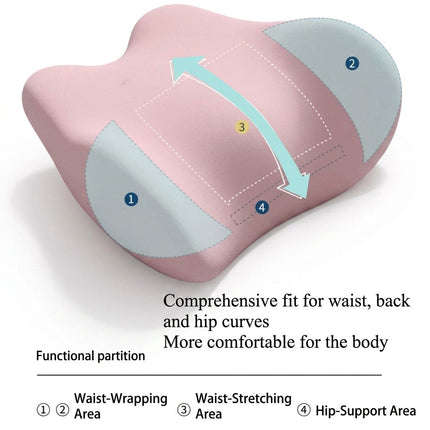 Ergonomic Sleep Lumbar Pillow - Contoured Memory Foam Support