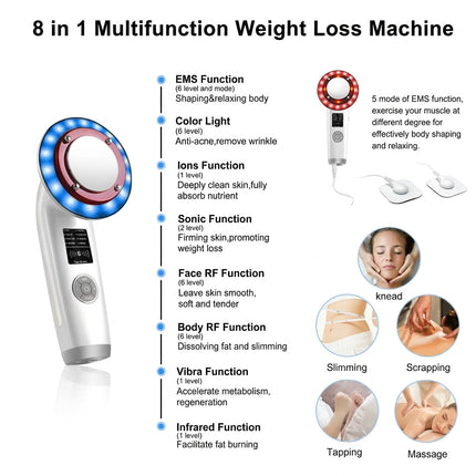 8-in-1 Face & Body Sculpting Device - EMS, RF, Ultrasonic & IPL Toning